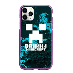 Чехол для iPhone 11 Pro Max матовый Даниил в стиле Minecraft