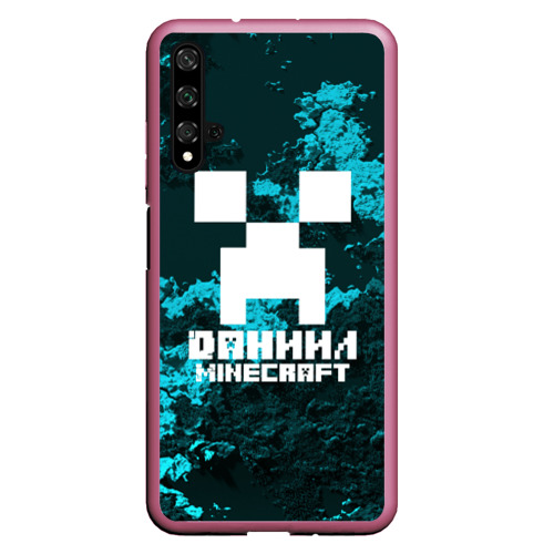 Чехол для Honor 20 Даниил в стиле Minecraft, цвет малиновый