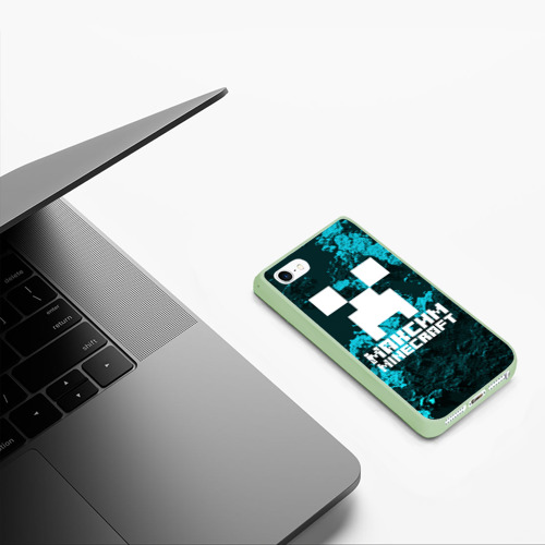 Чехол для iPhone 5/5S матовый Максим в стиле Minecraft, цвет салатовый - фото 5