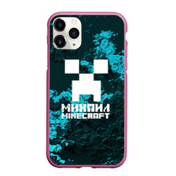 Чехол для iPhone 11 Pro Max матовый Михаил в стиле Minecraft