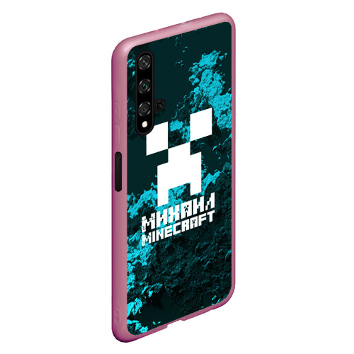 Чехол для Honor 20 Михаил в стиле Minecraft, цвет малиновый - фото 3