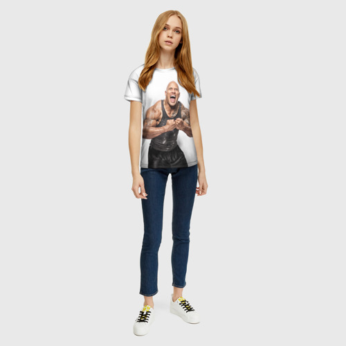 Женская футболка 3D Дуэйн Джонсон, цвет 3D печать - фото 5