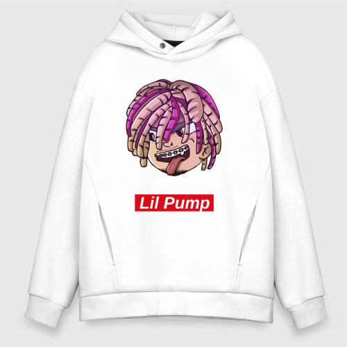 Мужское худи Oversize хлопок Lil Pump, цвет белый