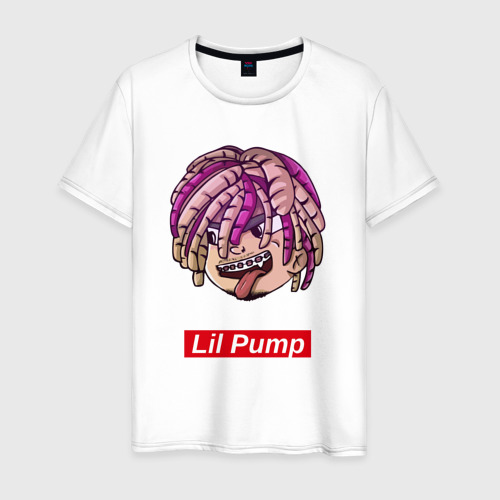 Мужская футболка хлопок Lil Pump, цвет белый