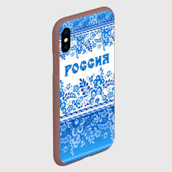 Чехол для iPhone XS Max матовый Россия гжель - фото 2