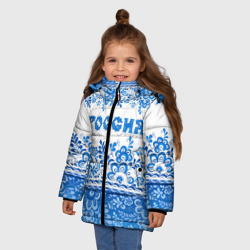 Зимняя куртка для девочек 3D Россия гжель - фото 2