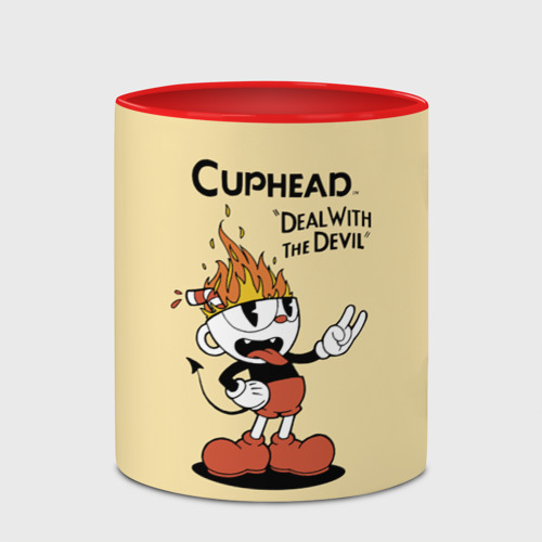 Кружка с полной запечаткой Cuphead, цвет белый + красный - фото 4