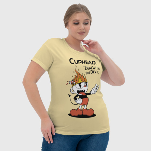 Женская футболка 3D Cuphead, цвет 3D печать - фото 6