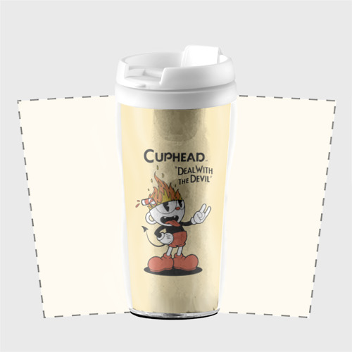 Термокружка-непроливайка Cuphead, цвет белый - фото 2