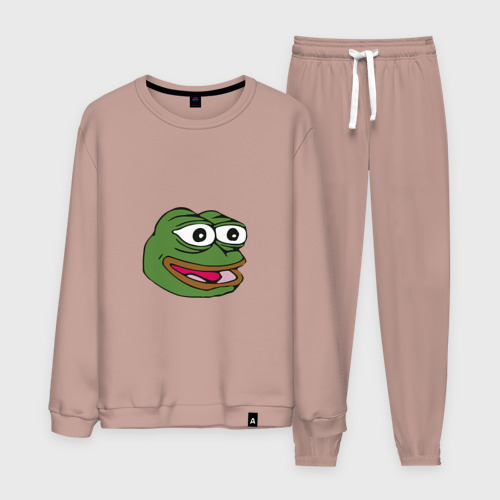 Мужской костюм хлопок Pepe frog, цвет пыльно-розовый