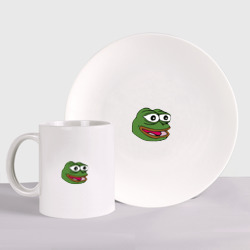 Набор: тарелка + кружка Pepe frog