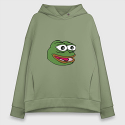 Женское худи Oversize хлопок Pepe frog