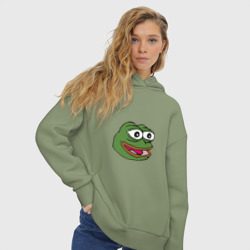 Женское худи Oversize хлопок Pepe frog - фото 2