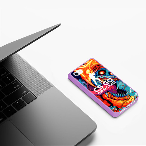 Чехол для iPhone 5/5S матовый Вячеслав в стиле CS GO, цвет сиреневый - фото 5
