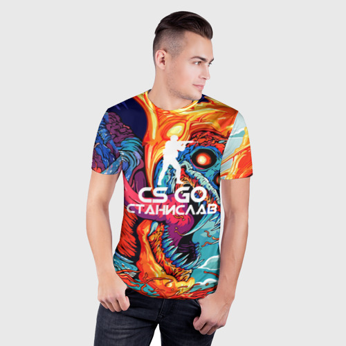 Мужская футболка 3D Slim Станислав в стиле CS GO, цвет 3D печать - фото 3