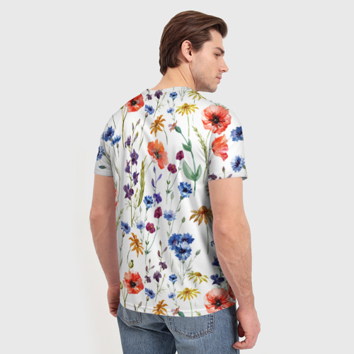 Мужская футболка 3D Полевые цветы, цвет 3D печать - фото 4
