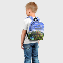 Рюкзак с принтом Александр - Minecraft для ребенка, вид на модели спереди №2. Цвет основы: белый
