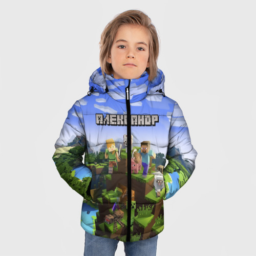 Зимняя куртка для мальчиков 3D Александр - Minecraft, цвет черный - фото 3