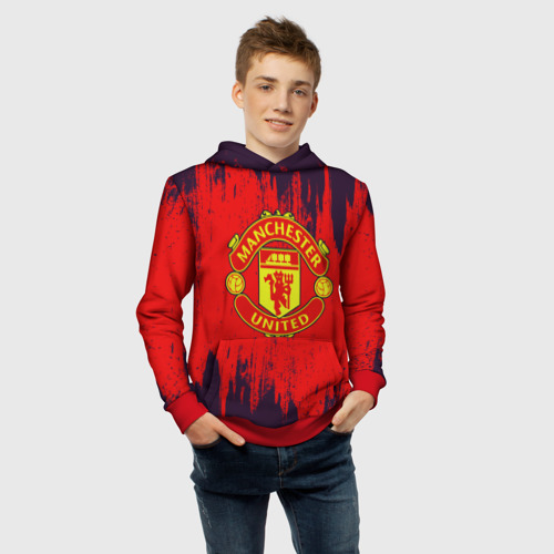 Детская толстовка 3D Манчестер Юнайтед, цвет красный - фото 6