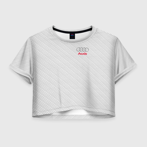 Женская футболка Crop-top 3D AUDI  CARBON