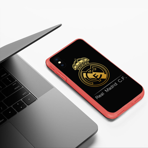 Чехол для iPhone XS Max матовый Real Gold Edition, цвет красный - фото 5