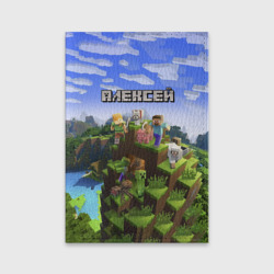 Обложка для паспорта матовая кожа Алексей - Minecraft