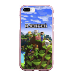 Чехол для iPhone 7Plus/8 Plus матовый Алексей - Minecraft