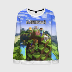 Мужской свитшот 3D Алексей - Minecraft