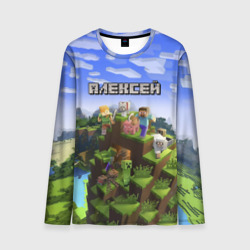 Мужской лонгслив 3D Алексей - Minecraft