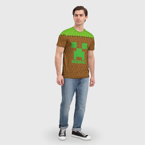 Мужская футболка 3D Денис-Minecraft, цвет 3D печать - фото 5