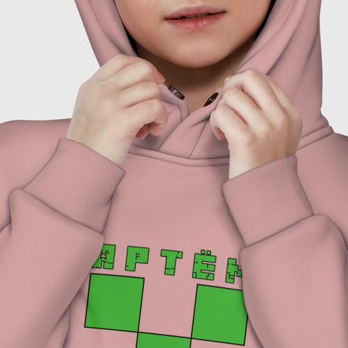 Детское худи Oversize хлопок Артём - Minecraft, цвет пыльно-розовый - фото 7