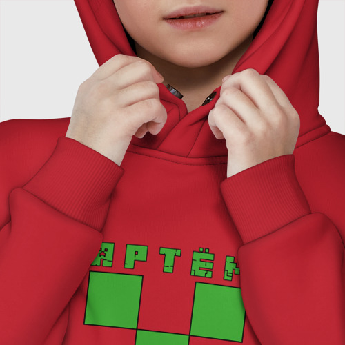 Детское худи Oversize хлопок Артём - Minecraft, цвет красный - фото 7