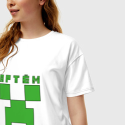 Женская футболка хлопок Oversize Артём - Minecraft - фото 2