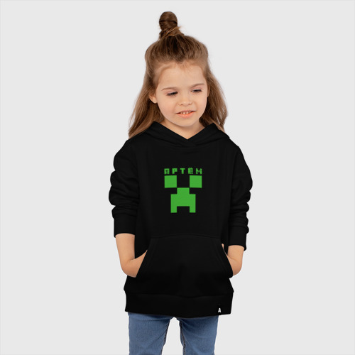 Детская светящаяся толстовка Артём - Minecraft, цвет черный - фото 6