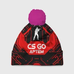 Шапка 3D c помпоном Counter Strike-Артём