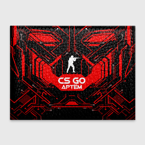 Обложка для студенческого билета Counter Strike-Артём, цвет красный