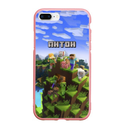 Чехол для iPhone 7Plus/8 Plus матовый Антон - Minecraft