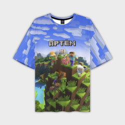 Мужская футболка oversize 3D Артём - Minecraft