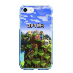 Чехол iPhone 7/8 матовый Артём - Minecraft