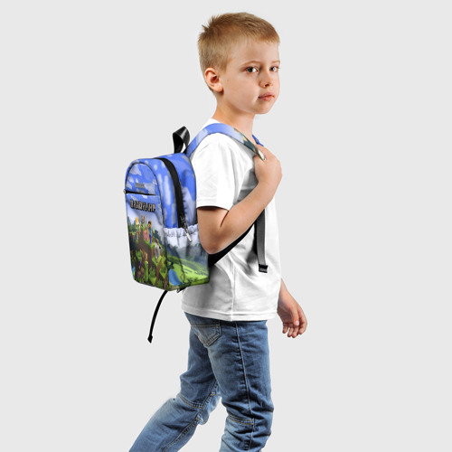 Детский рюкзак 3D с принтом Владимир - Minecraft, вид сзади #1