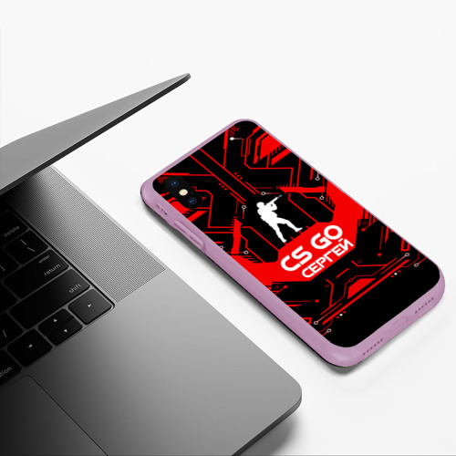 Чехол для iPhone XS Max матовый Counter Strike-Сергей, цвет сиреневый - фото 5