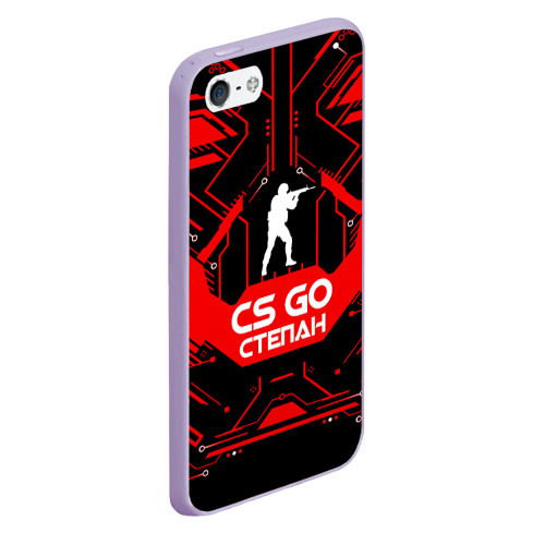 Чехол для iPhone 5/5S матовый Counter Strike-Степан, цвет светло-сиреневый - фото 3