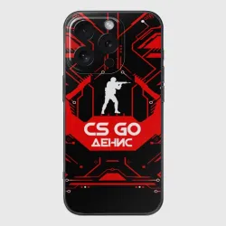 Чехол для iPhone 16 Pro силиконовый с защитой камеры Counter Strike-Денис