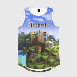 Мужская спортивная майка 3D Виктор - Minecraft