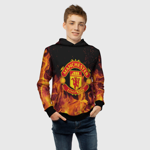 Детская толстовка 3D FC Manchester United, цвет черный - фото 6