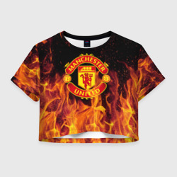 Женская футболка Crop-top 3D FC Manchester United