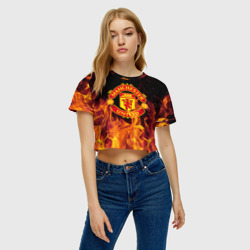 Женская футболка Crop-top 3D FC Manchester United - фото 2