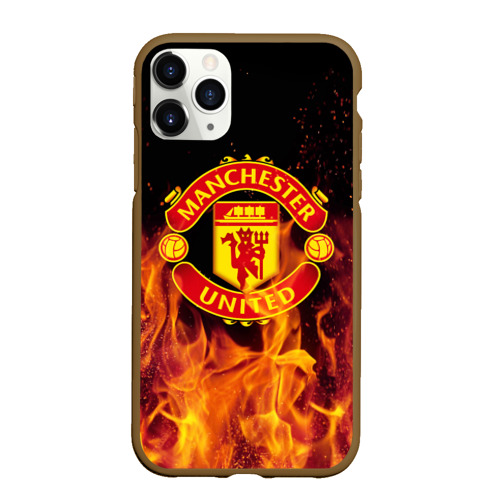 Чехол для iPhone 11 Pro матовый FC Manchester United, цвет коричневый