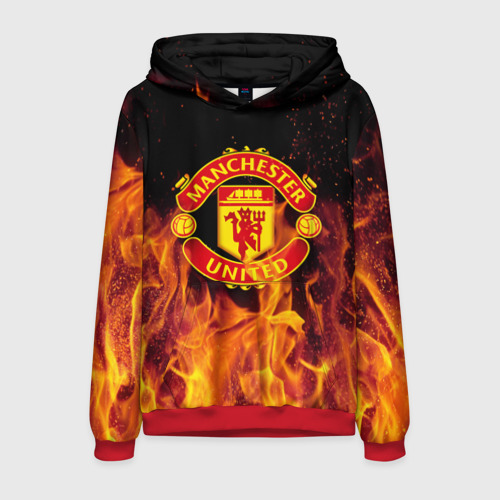 Мужская толстовка 3D FC Manchester United, цвет красный