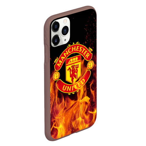 Чехол для iPhone 11 Pro матовый FC Manchester United, цвет коричневый - фото 3